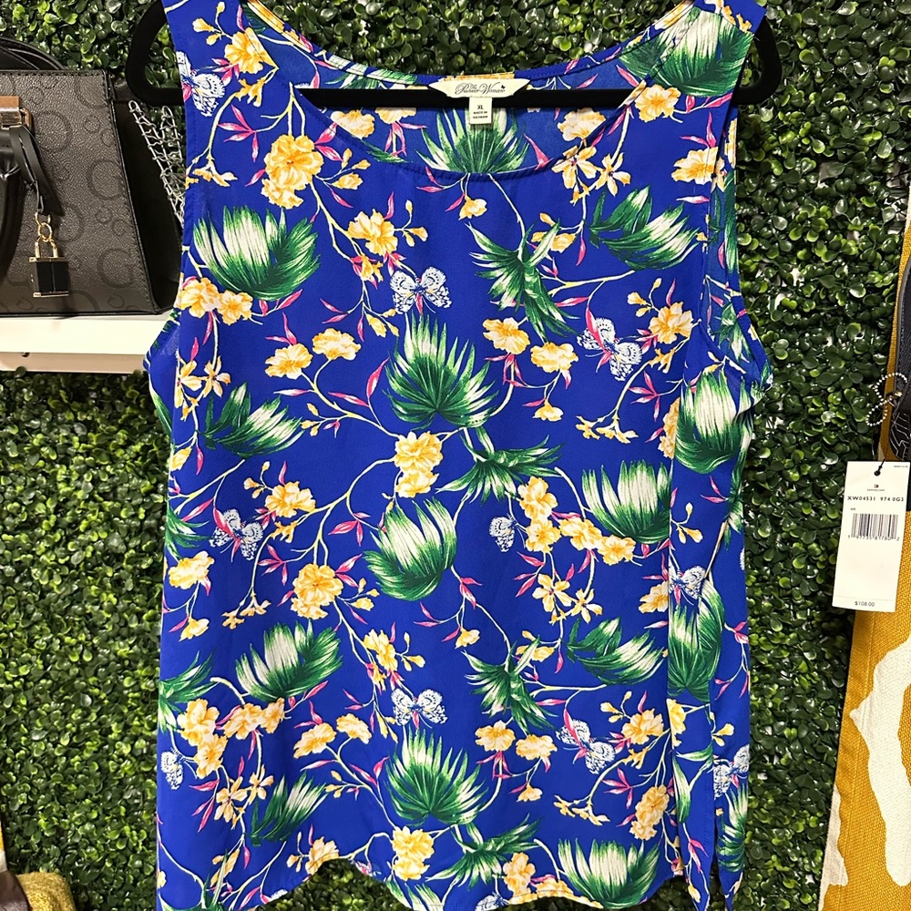 The Pioneer Woman Vibrant Blue Floral Tank Top